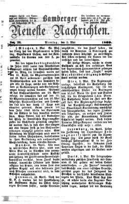 Bamberger neueste Nachrichten Montag 3. Mai 1869