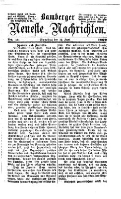 Bamberger neueste Nachrichten Samstag 12. Juni 1869