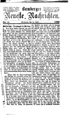 Bamberger neueste Nachrichten Montag 14. Juni 1869