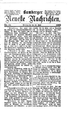 Bamberger neueste Nachrichten Mittwoch 23. Juni 1869
