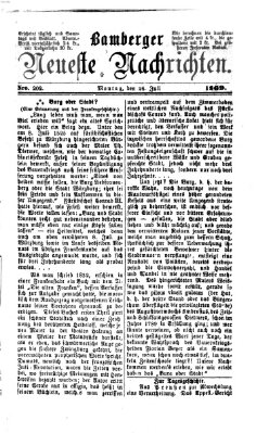 Bamberger neueste Nachrichten Montag 26. Juli 1869