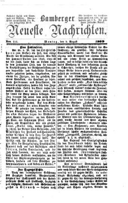 Bamberger neueste Nachrichten Montag 9. August 1869