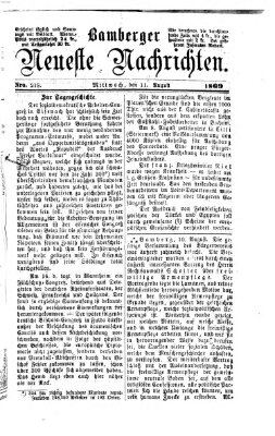 Bamberger neueste Nachrichten Mittwoch 11. August 1869