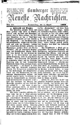 Bamberger neueste Nachrichten Donnerstag 12. August 1869