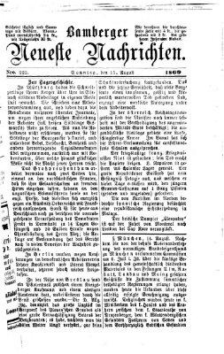 Bamberger neueste Nachrichten Sonntag 15. August 1869