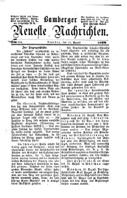 Bamberger neueste Nachrichten Dienstag 17. August 1869