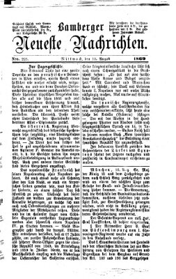 Bamberger neueste Nachrichten Mittwoch 18. August 1869