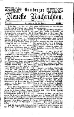 Bamberger neueste Nachrichten Sonntag 22. August 1869