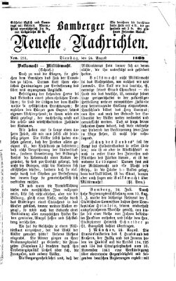 Bamberger neueste Nachrichten Dienstag 24. August 1869