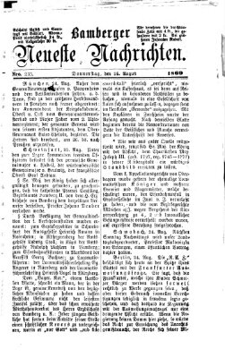 Bamberger neueste Nachrichten Donnerstag 26. August 1869