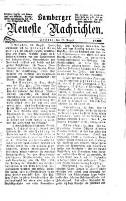 Bamberger neueste Nachrichten Freitag 27. August 1869