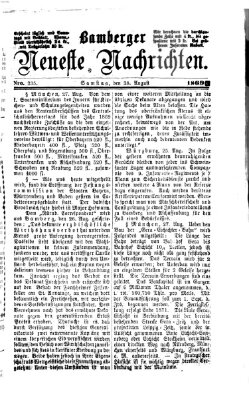 Bamberger neueste Nachrichten Samstag 28. August 1869