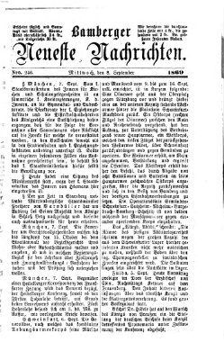 Bamberger neueste Nachrichten Mittwoch 8. September 1869