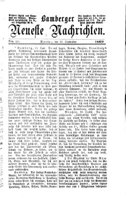 Bamberger neueste Nachrichten Montag 13. September 1869