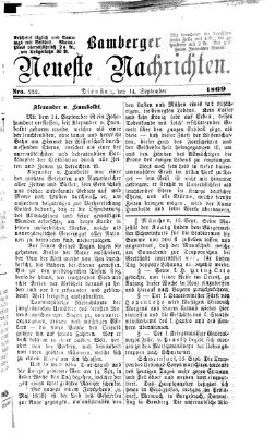 Bamberger neueste Nachrichten Dienstag 14. September 1869