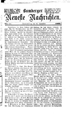 Bamberger neueste Nachrichten Donnerstag 16. September 1869