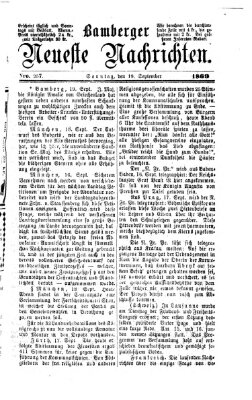 Bamberger neueste Nachrichten Sonntag 19. September 1869