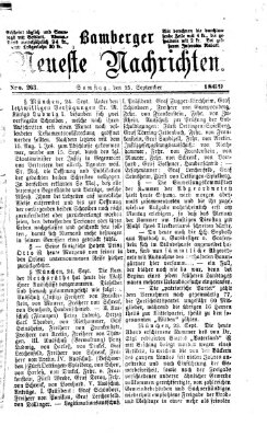 Bamberger neueste Nachrichten Samstag 25. September 1869