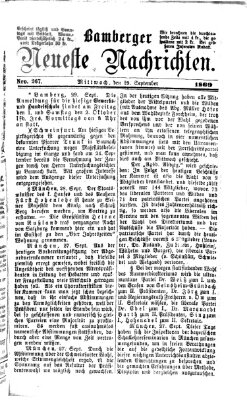 Bamberger neueste Nachrichten Mittwoch 29. September 1869