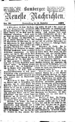 Bamberger neueste Nachrichten Donnerstag 30. September 1869