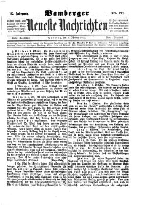 Bamberger neueste Nachrichten Sonntag 3. Oktober 1869