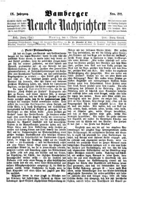 Bamberger neueste Nachrichten Montag 4. Oktober 1869