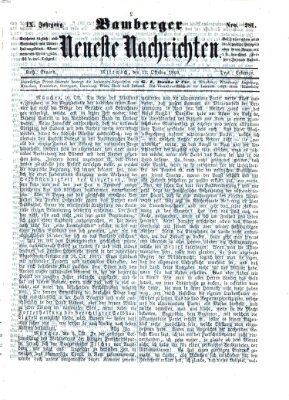 Bamberger neueste Nachrichten Mittwoch 13. Oktober 1869