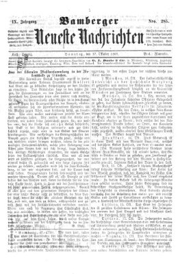 Bamberger neueste Nachrichten Sonntag 17. Oktober 1869