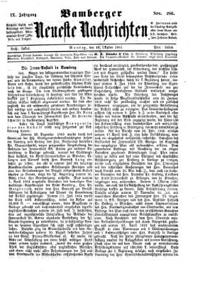 Bamberger neueste Nachrichten Montag 18. Oktober 1869