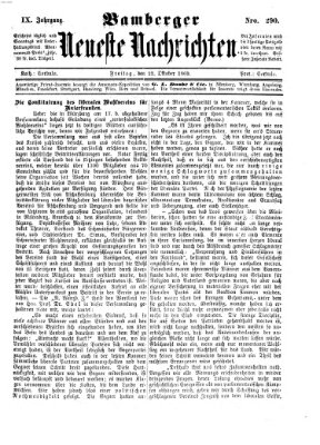 Bamberger neueste Nachrichten Freitag 22. Oktober 1869