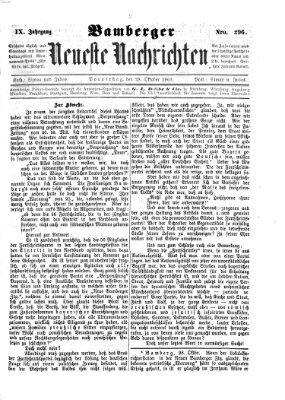 Bamberger neueste Nachrichten Donnerstag 28. Oktober 1869