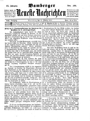 Bamberger neueste Nachrichten Sonntag 31. Oktober 1869