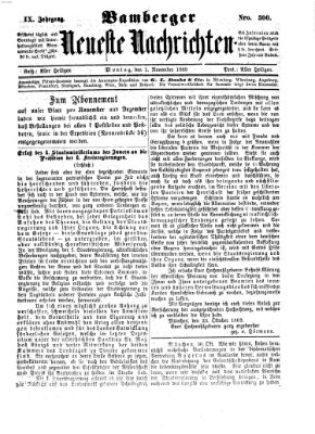 Bamberger neueste Nachrichten Montag 1. November 1869