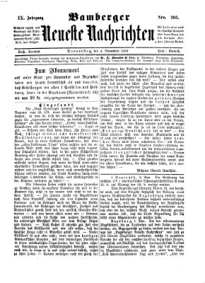 Bamberger neueste Nachrichten Donnerstag 4. November 1869