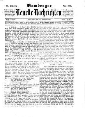 Bamberger neueste Nachrichten Mittwoch 10. November 1869