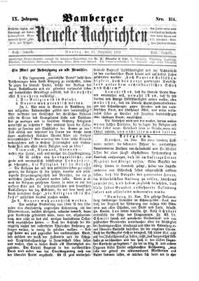 Bamberger neueste Nachrichten Montag 15. November 1869