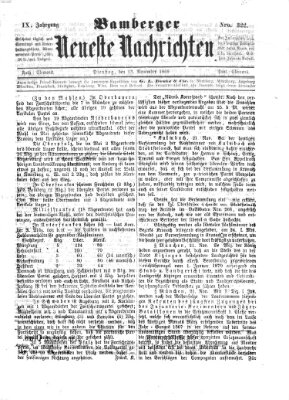 Bamberger neueste Nachrichten Dienstag 23. November 1869