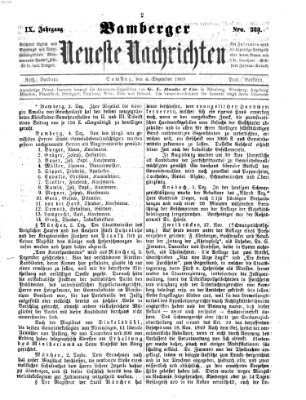 Bamberger neueste Nachrichten Samstag 4. Dezember 1869