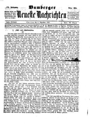 Bamberger neueste Nachrichten Montag 6. Dezember 1869
