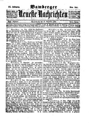 Bamberger neueste Nachrichten Mittwoch 15. Dezember 1869