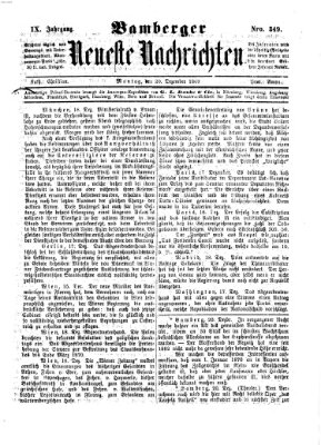 Bamberger neueste Nachrichten Montag 20. Dezember 1869