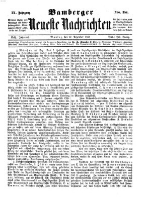 Bamberger neueste Nachrichten Montag 27. Dezember 1869