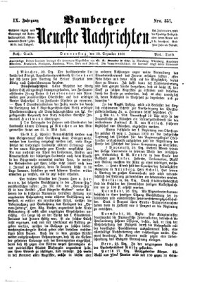 Bamberger neueste Nachrichten Donnerstag 30. Dezember 1869