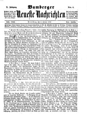 Bamberger neueste Nachrichten Dienstag 4. Januar 1870