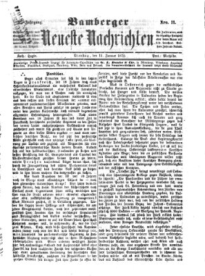 Bamberger neueste Nachrichten Dienstag 11. Januar 1870