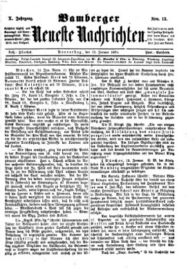 Bamberger neueste Nachrichten Donnerstag 13. Januar 1870