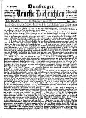 Bamberger neueste Nachrichten Freitag 14. Januar 1870