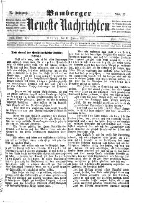 Bamberger neueste Nachrichten Montag 17. Januar 1870