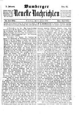 Bamberger neueste Nachrichten Dienstag 25. Januar 1870