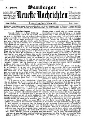 Bamberger neueste Nachrichten Donnerstag 3. Februar 1870